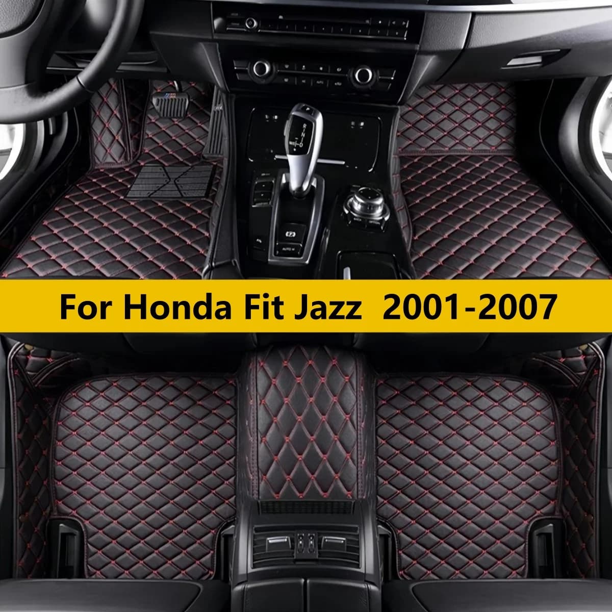 Tappetini auto personalizzati adatti per Honda Fit Jazz 2001 2002 2003 2004 2005 2006 2007 Tappetini auto impermeabili per tutte le stagioni