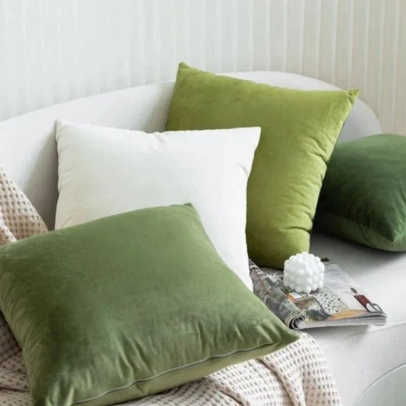 Fodera per cuscino in velluto olandese su misura 30x50cm 40/45/50/55/60cm Tinta unita per letto, divano, auto, decorazioni per la casa Lilla Verde