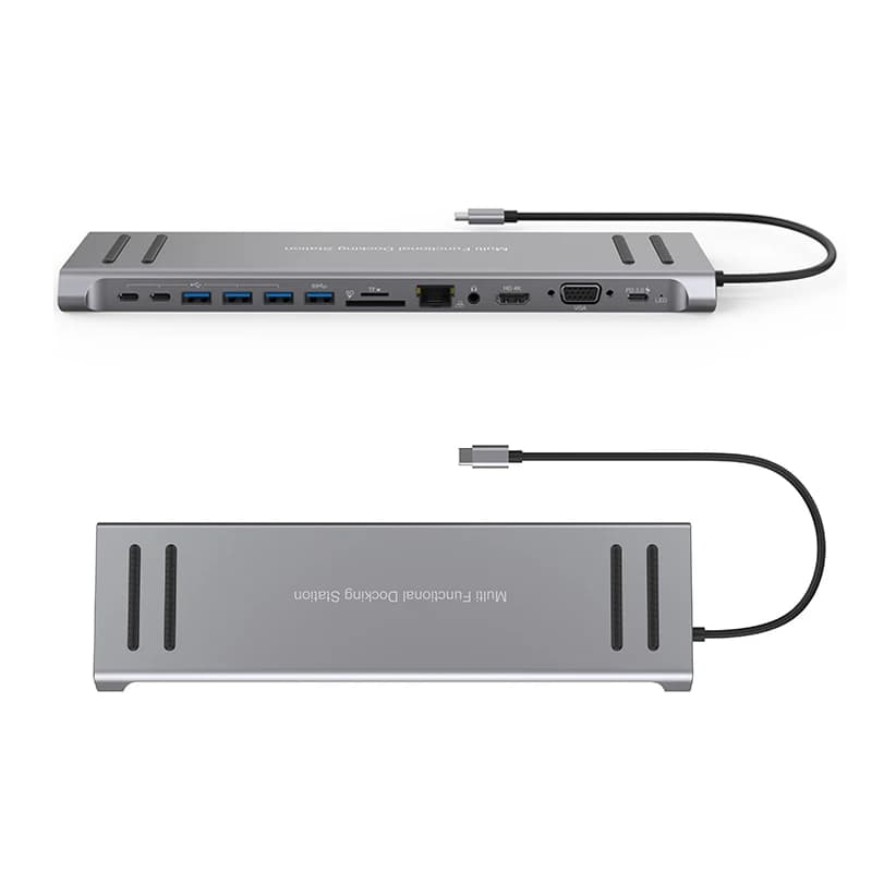 Adattatore splitter plug and play Scheda SD/TF Lettura schermo Condivisione Docking station per laptop Adattatore da USB a VGA Gioco Hub USB Ethernet