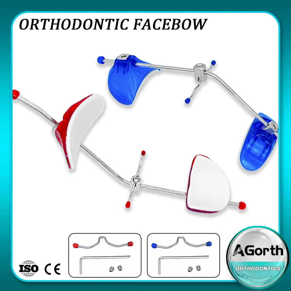 Maschera facciale per copricapo ortodontico dentale con leva singola regolabile per strumenti per dentisti per la correzione del sottordito