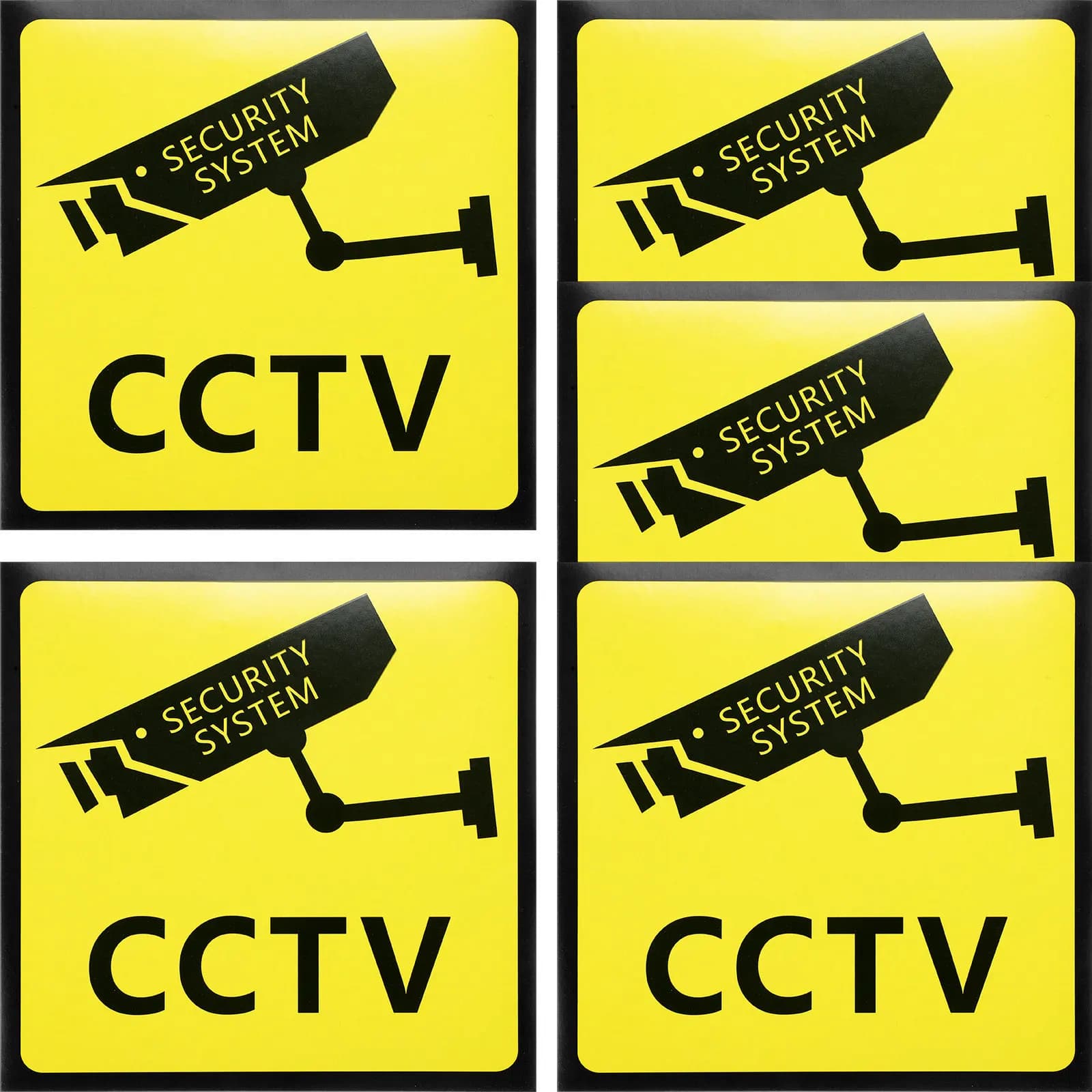 5 Pezzi Adesivi di Sicurezza Video HD con Stampa Intensa, Forte Adesione, per Esterni e Interni, per Porte, Muri, Vetri e Telecamere