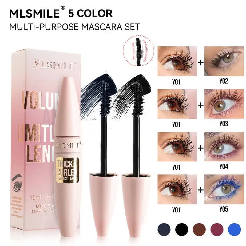 MLSMILE Set mascara 3D Primer sprinkling elongating sprinkling + 2 colored packaging