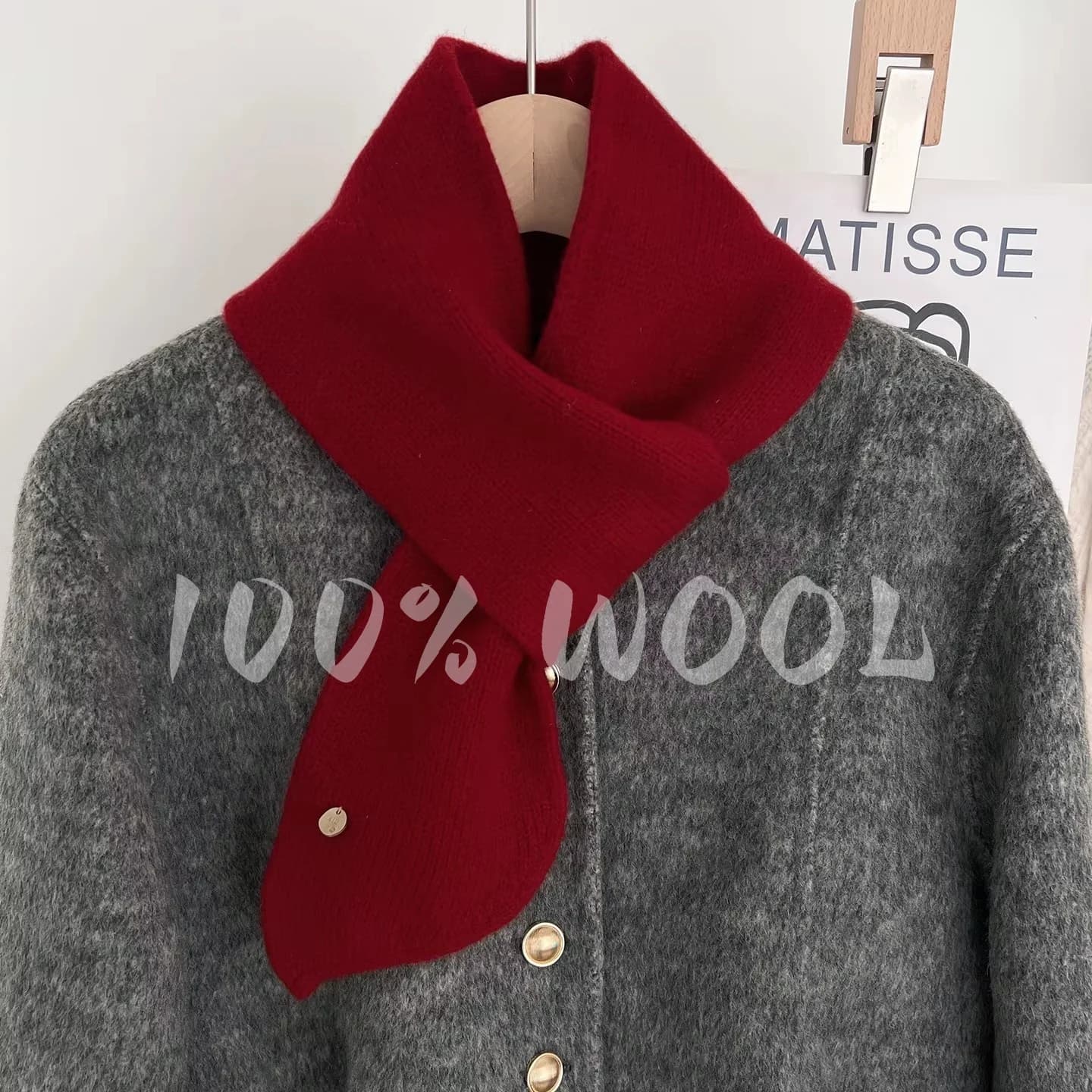 Knitted Scarf Women 100% Wool Winter Warm Scarves Solid Headband Design Thickened Shawl Soft Cashmere Pashmina Neck 2025 NEW