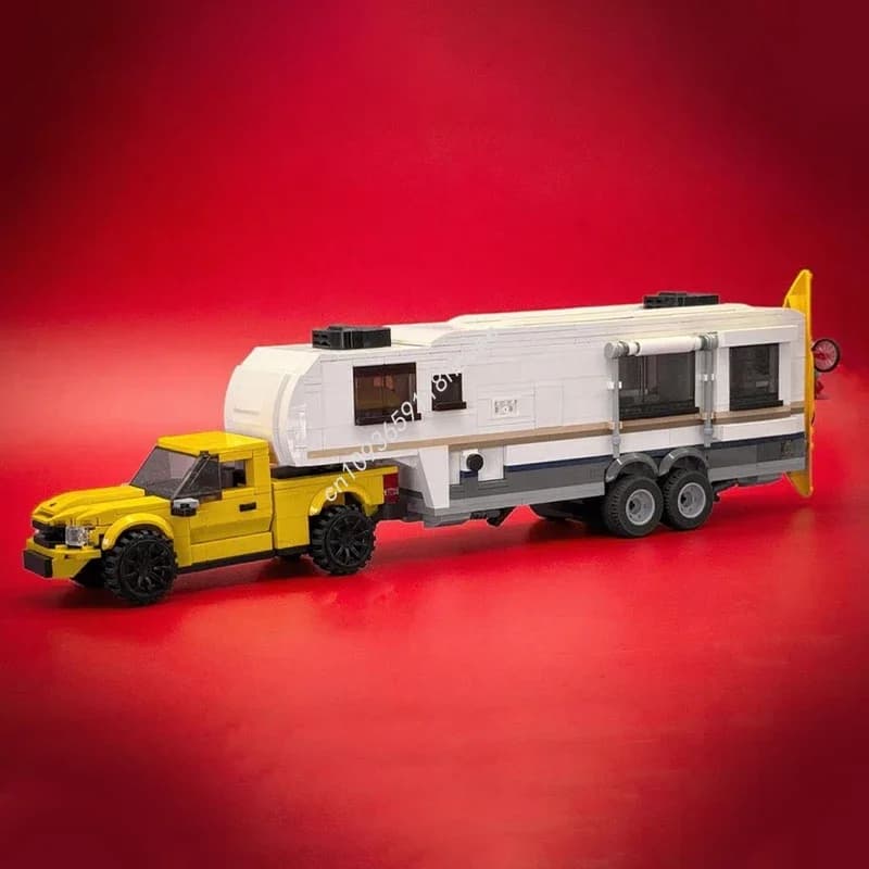 1100pcs MOC Toy Tundra & Fifth Wheel Camper City Champion supercar Building Blocks Christmas Model Party Favor Goodie Bag Gift