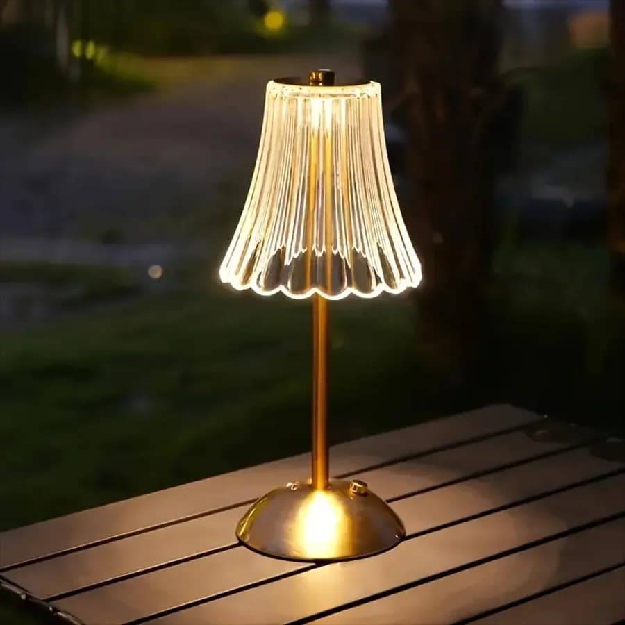 Lampada da tavolo a LED in cristallo ricaricabile portatile a 3 colori Luce notturna da comodino dimmerabile per la lettura dell'atmosfera della camera da letto sul comodino, USB-C