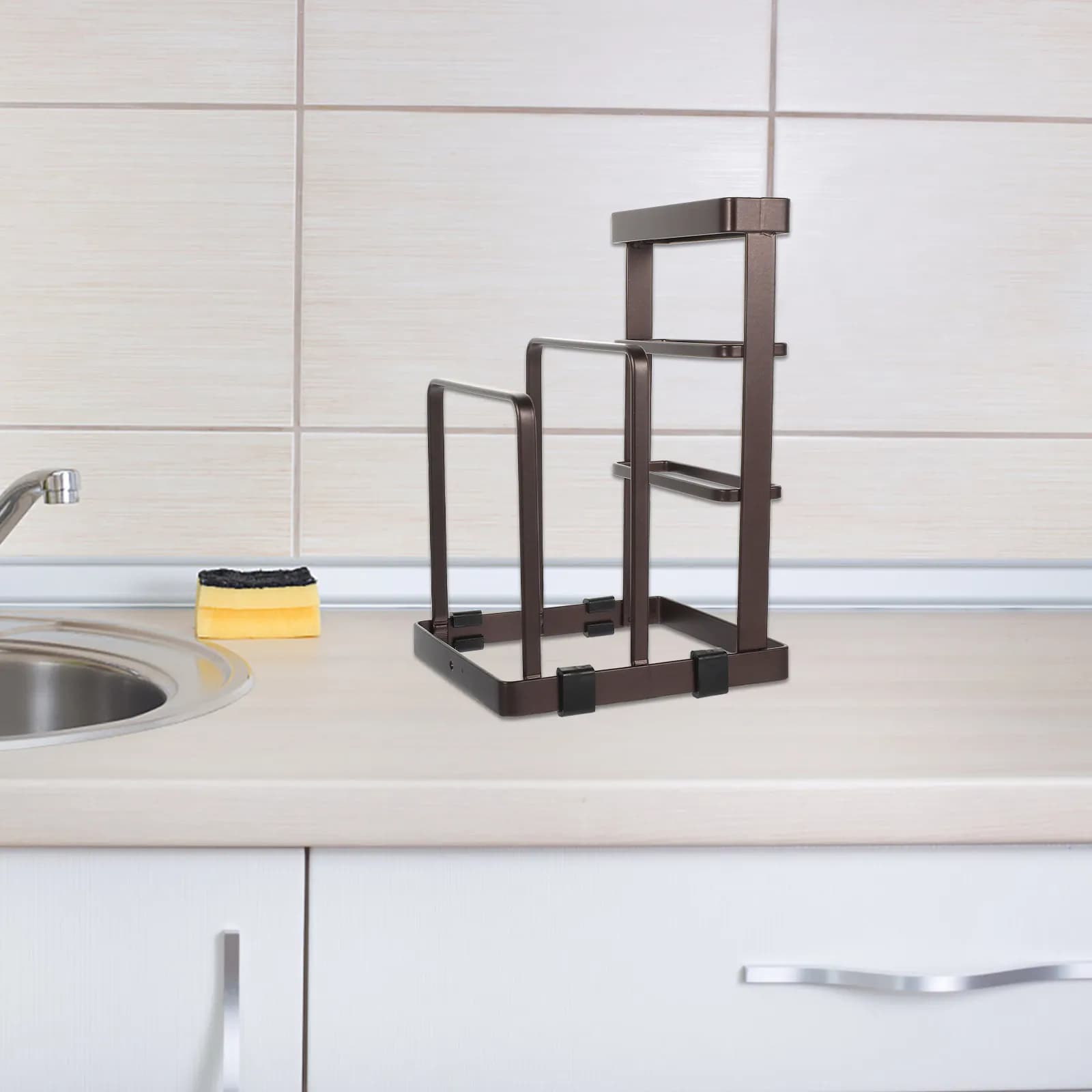 1 Pezzo Porta Taglieri in Ferro Resistente Montabile a Parete, Scolapiatti da Cucina per Taglieri, Coperchi, Coltelli, Piatti