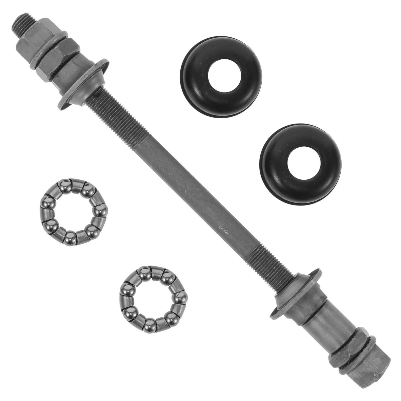 Mozzo Posteriore 180mm Grigio in Lega di Titanio ad Alta Resistenza con Cuscinetti e Asse Centrale per Bici - Kit Mozzo Ruota Durevole con Filettatura