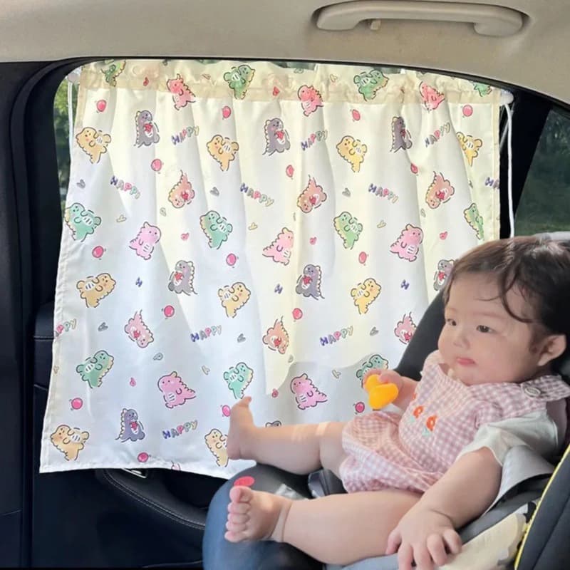 Tende Parasole Universali per Auto, Simpatico Orsetto Cartone Animato, Protezione per Finestrini Laterali e Lunotto Posteriore