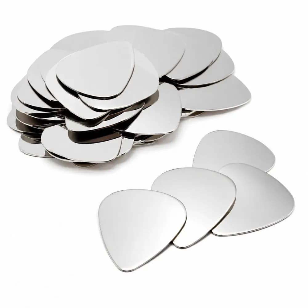 6pcs Polished Stainless Steel Guitar Picks Blank Metal Plectrum Musical Instrument Accessory for DIY Gift Making YMY