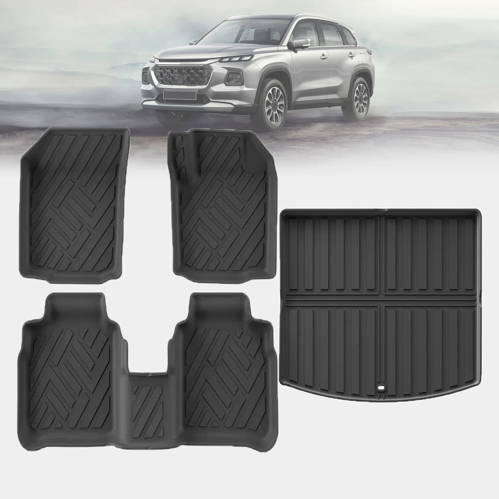 Tappetini 3D in TPE inodore e impermeabili per auto e bagagliaio per Suzuki Grand Vitara 2025 2024 2023 - Non adatti per guida a sinistra