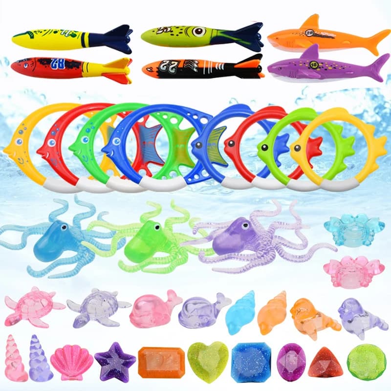 Children's Plastic Dive Toy Underwater Training Summer Floating Pool Accessories Torpedo Algae Children's Water Games TMZ