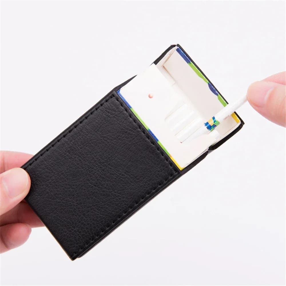 Scatola per sigarette sottile da 100 mm Custodia per sigarette portatile Confezione da 20 pezzi Magnete Flip Confezione Borsa per tabacco Accessori per fumatori in pelle PU Regalo da uomo