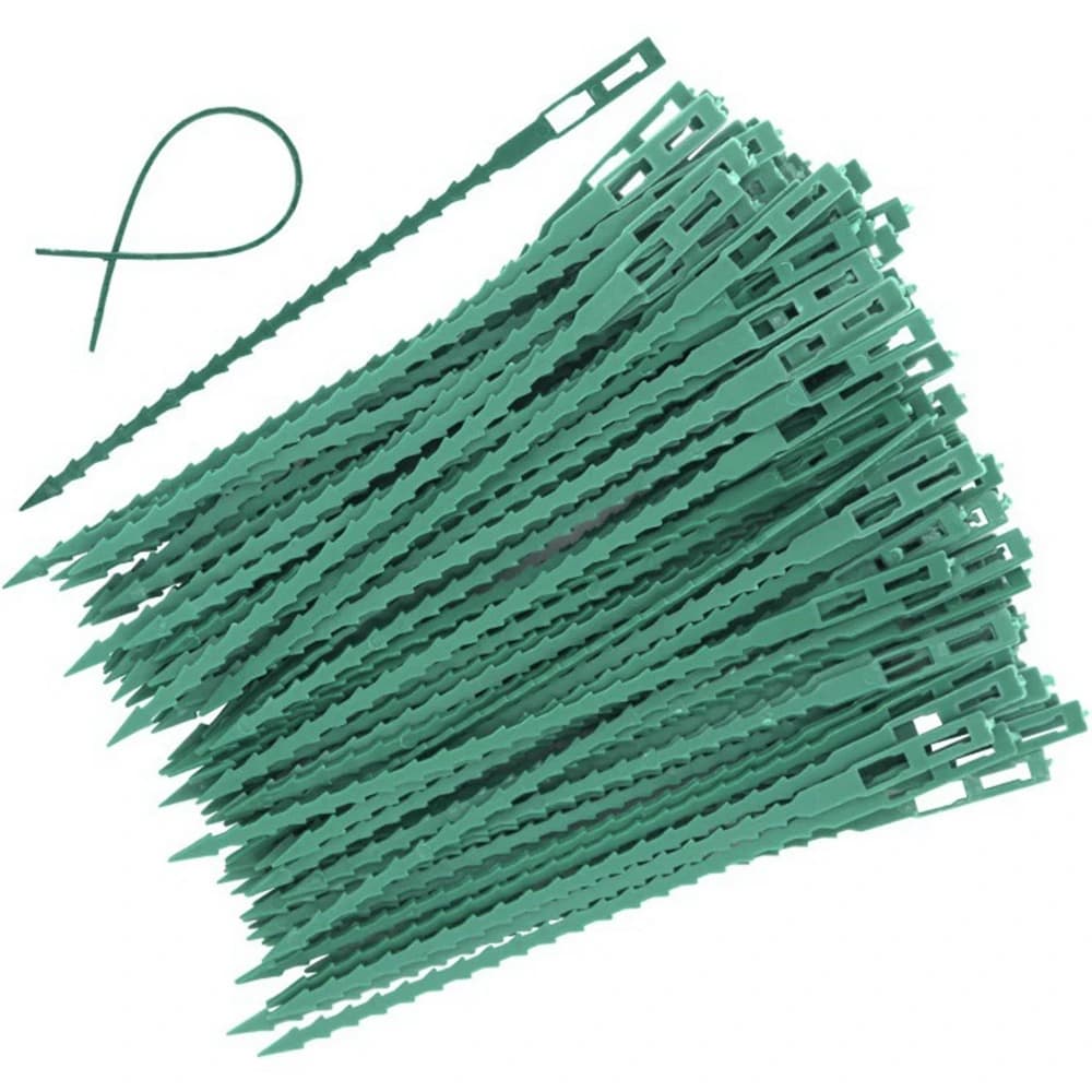 50/100 Pezzi Fascette Autobloccanti in Plastica a Lisca di Pesce per Giardinaggio, Supporto per Piante e Cavi
