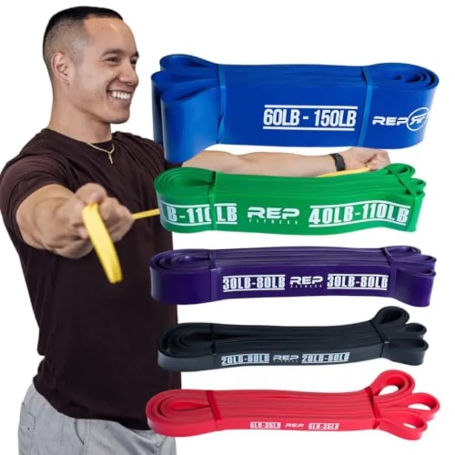 Set di bande elastiche per trazioni per palestra domestica, in lattice resistente, nere, 5 livelli di resistenza per trazioni assistite, allenamento della forza
