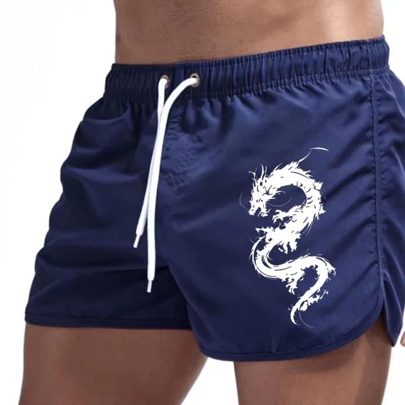 Men'S Beach Shorts Dragon Pattern High-Quality Summer Running And Cycling Cool For Men