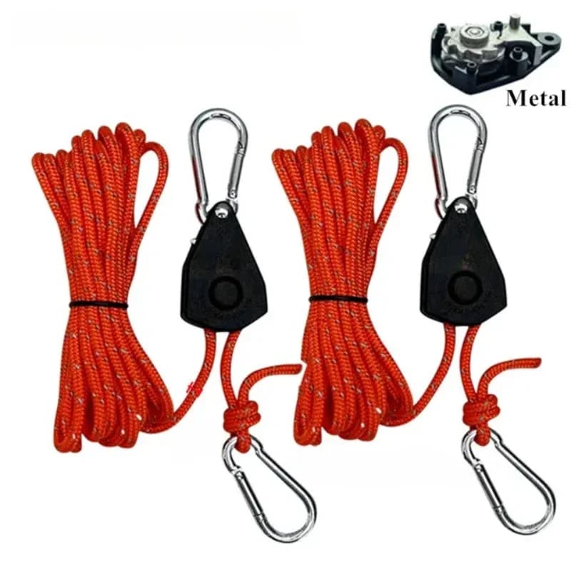2 pezzi 1/8 pollici resistente corda regolabile gancio puleggia cricchetti kayak e canoa barca arco poppa corda blocco legare cinghia