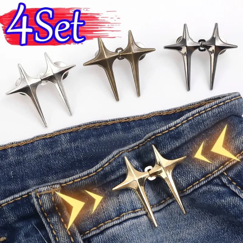 Cross Star Metal Jeans Button Snaps pantaloni staccabili clip bottoni spille fai da te tenditore in vita fibbie per abbigliamento fibbia senza cucito