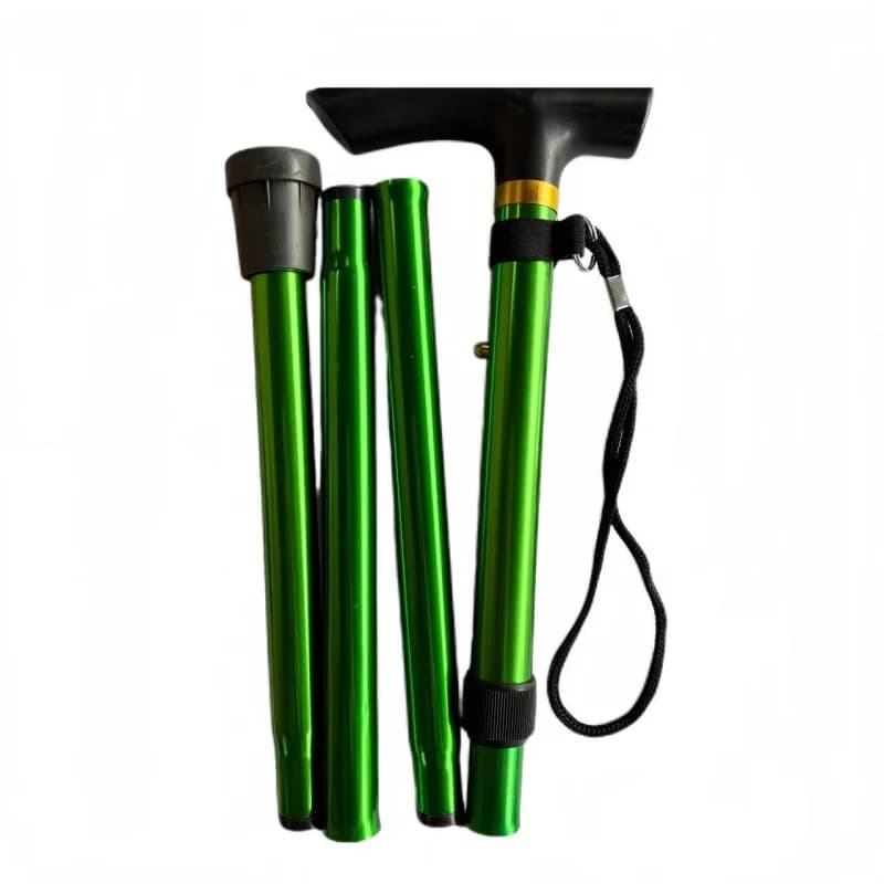 Foldable Lightweight Trekking Poles T Anti-Slip Handle Design Adjustable Walking Cane Travel Hiking Climbing Senior Men Women