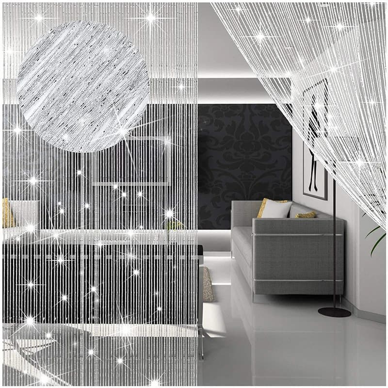 New threaded curtains with glittered fringes 100x200cm, door partition, strip with tassels for wedding decorations, living room and bathroom