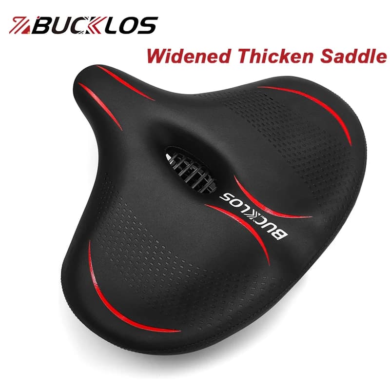 BUCKLOS Sella per bicicletta ergonomica Assorbimento degli urti Cuscino per sedile per mountain bike Addensare Allargare Sella per bici elettrica Sedile per bicicletta da viaggio