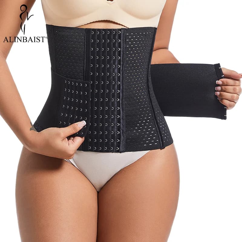 Vita Trainer Body Shaper Corsetto Shapewear Donna Gancio a 6 file e chiusura per gli occhi Doppia cintura di controllo della pancia Cintura per la vita della pancia