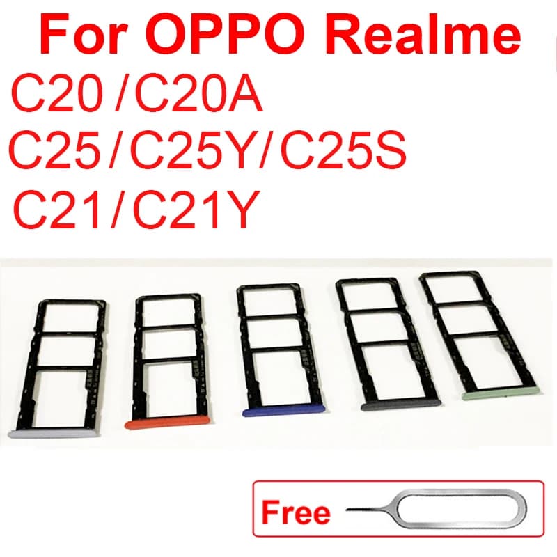 Vassoio per scheda SIM per OPPO Realme C20 C21 C25 C21Y C25Y C25S C20A Slot per scheda Sim supporto per vassoio adattatore parti di ricambio