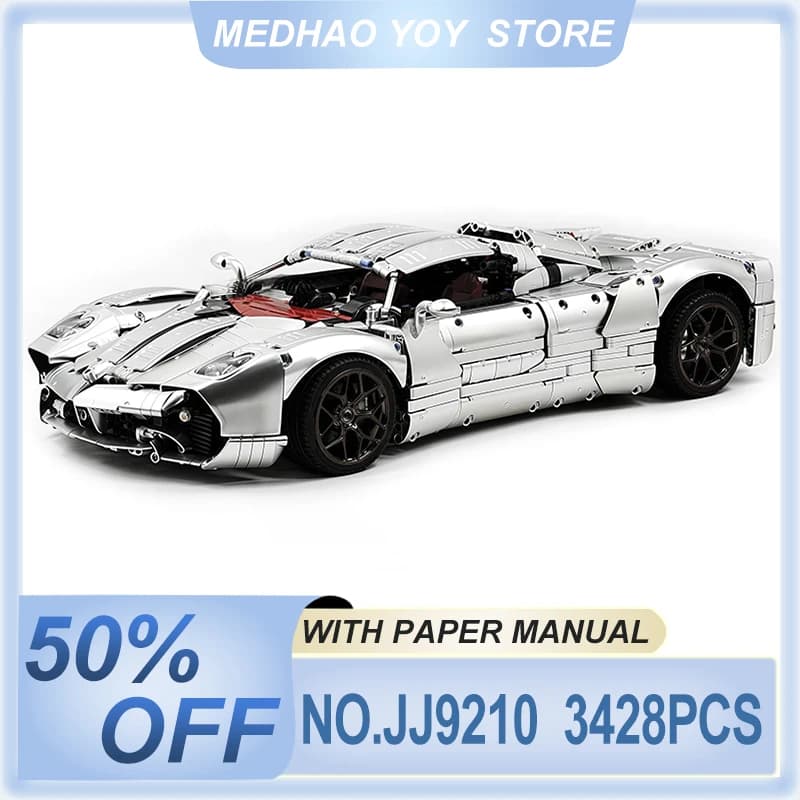 Personalizzato JIESTAR JJ9210 Nastro Modello Super Veicolo Da Corsa Hypercar Building Block Mattoni Puzzle Giocattolo FAI DA TE Regali Di Natale Per Bambini