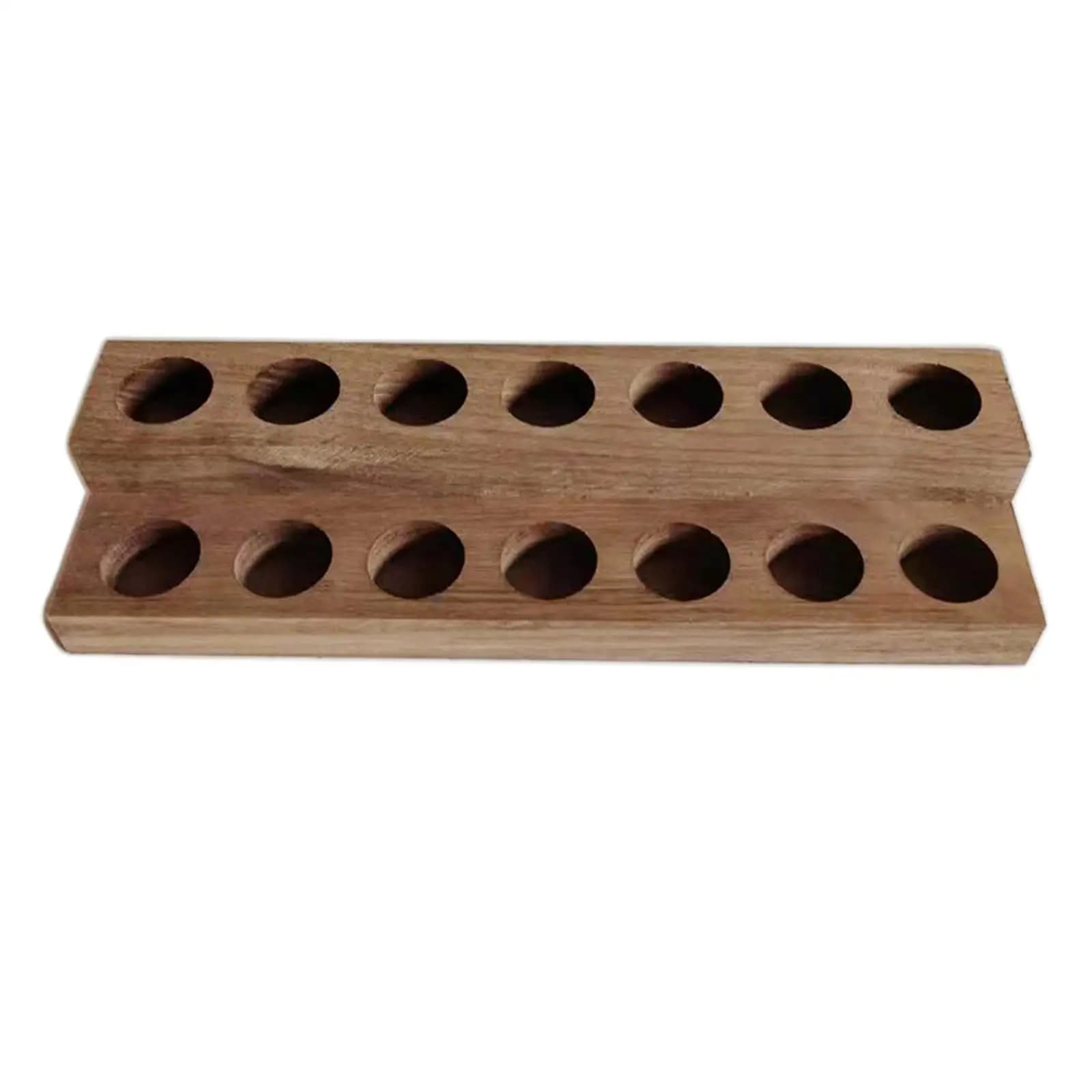 Essential Oil Display Stand Rack Wooden 14 Slot Organizer for Massage Oil Nail Polish and Diffuser Bottles