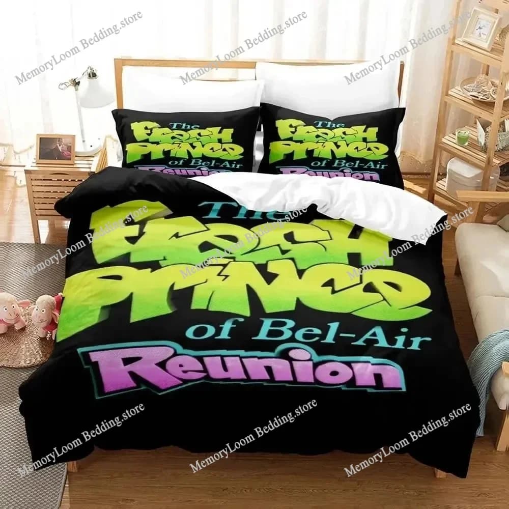 TV Show Hit The Fresh Prince of Bel-Air Set di biancheria da letto King/Queen Size Copripiumino Stampa 3D Set di lenzuola morbide e accoglienti Decorazioni per la casa