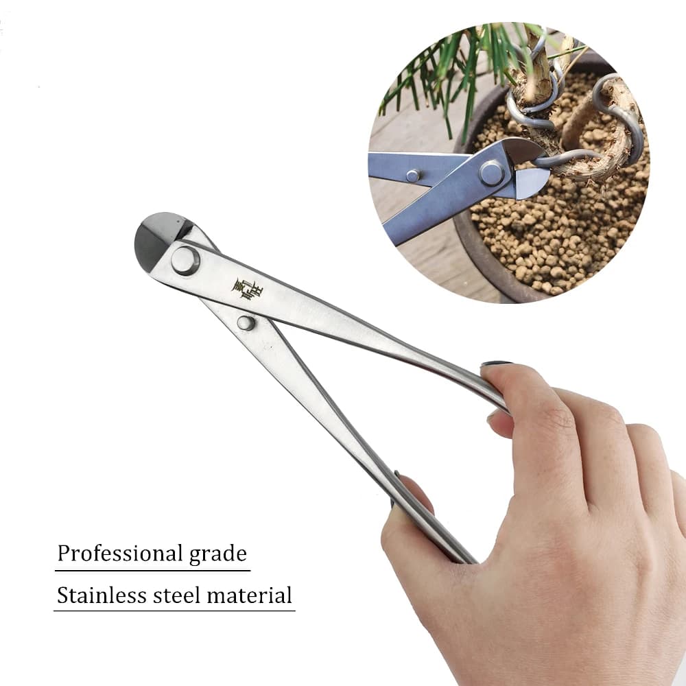 Stainless Steel Garden Bonsai Tools with round edge of 210mm made of 5 cr13 alloy steel pruning shears