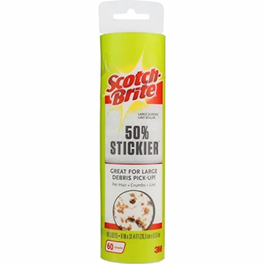 Ricambio per rullo levapelucchi Scotch Brite Wide, grande, per 8 superfici, rimuovi peli di animali domestici, confezione da 4