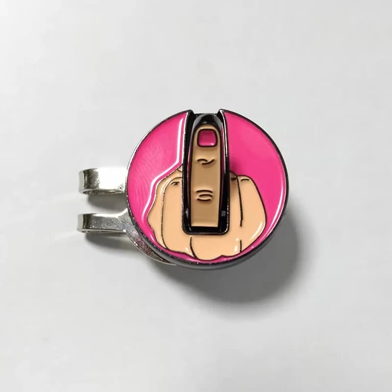 Nuovissimo 2026 Clip Magnetico per Cappello da Golf con Marcaballine a Forma di Moneta da 25mm e Design Dito Medio, Regalo Originale per Amanti del Golf, Uomini e Donne