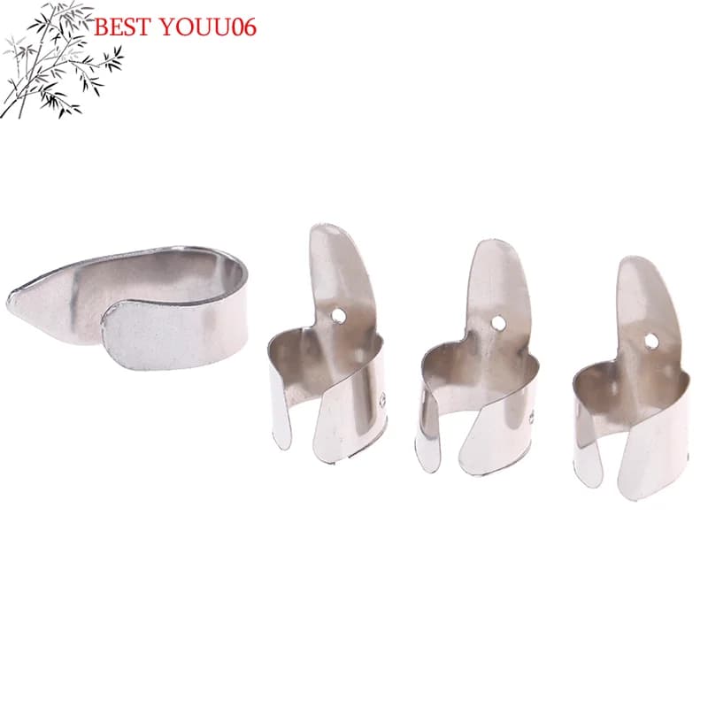 (YOUU06) 4 Pezzi Accessori per Chitarra Plettri per Dita Strumenti in Metallo per Slide