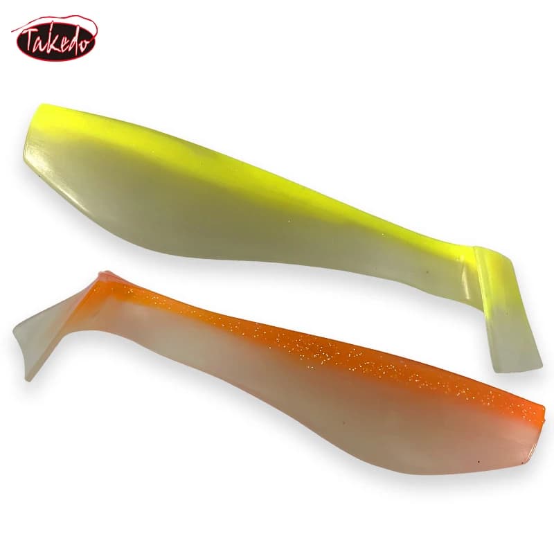 TAKEDO 17cm 52g T-tail Soft Fishing Lures Luminous Fishing Bait PVC Trolling Softbaits With Sound Bead Wobblers For Tuna Shark