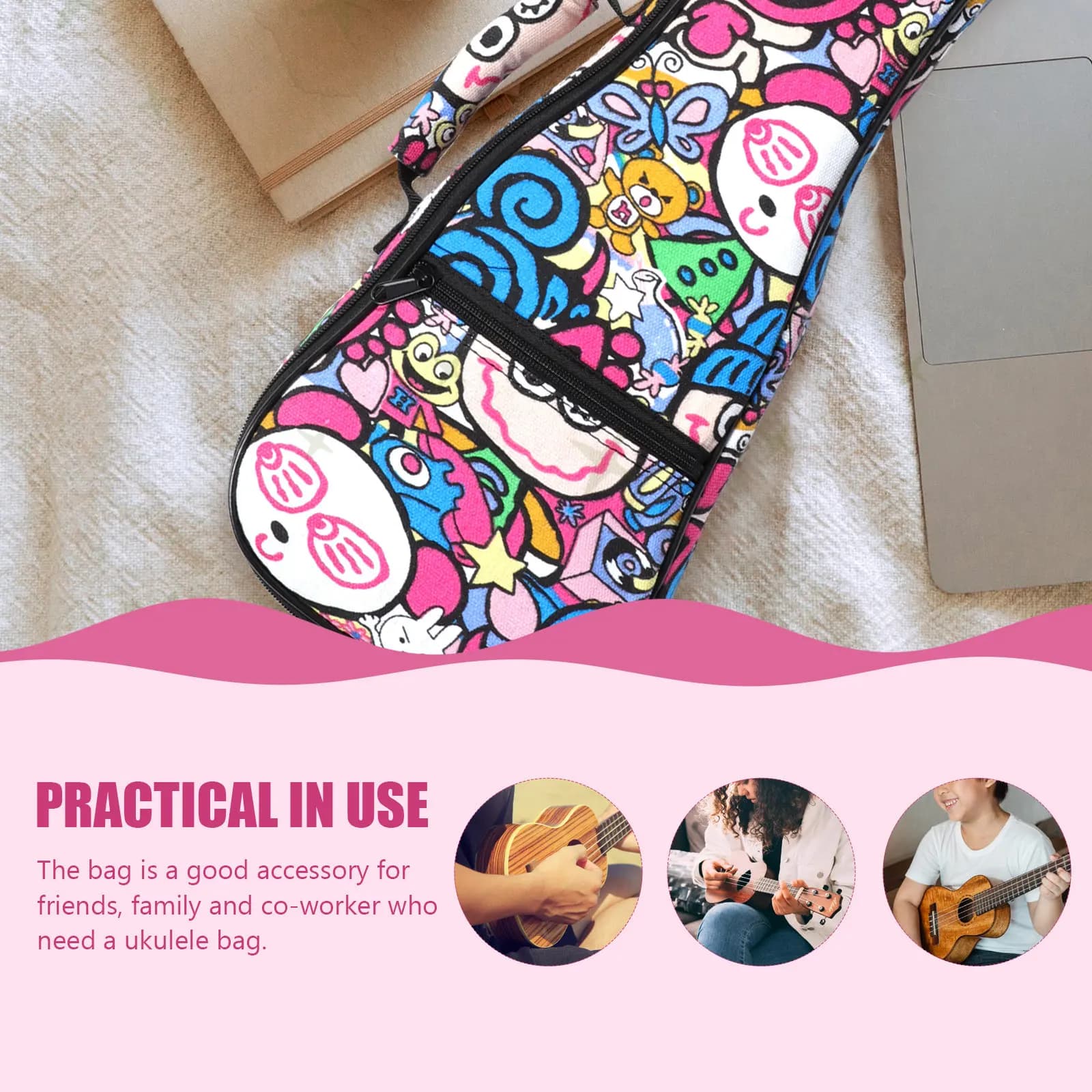 Borsa da trasporto portatile leggera e impermeabile per ukulele, custodia per chitarra acustica, strumenti musicali