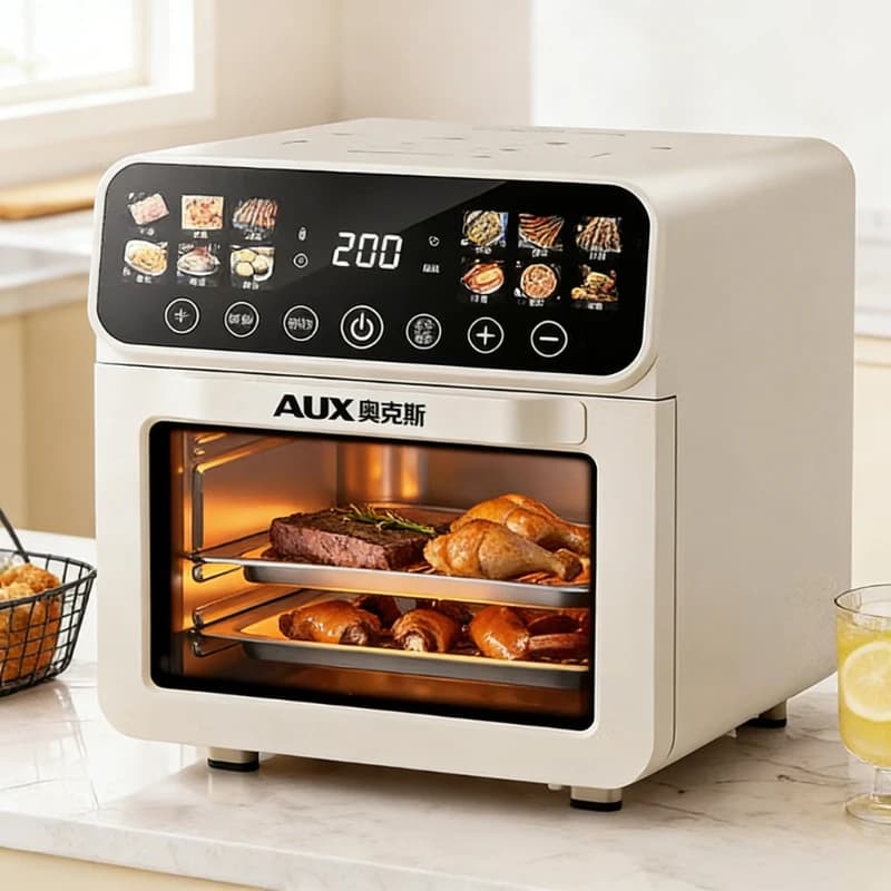 Electric oven, household air fryer and steamer combo, fully automatic smart timer smokeless low-fat baking.