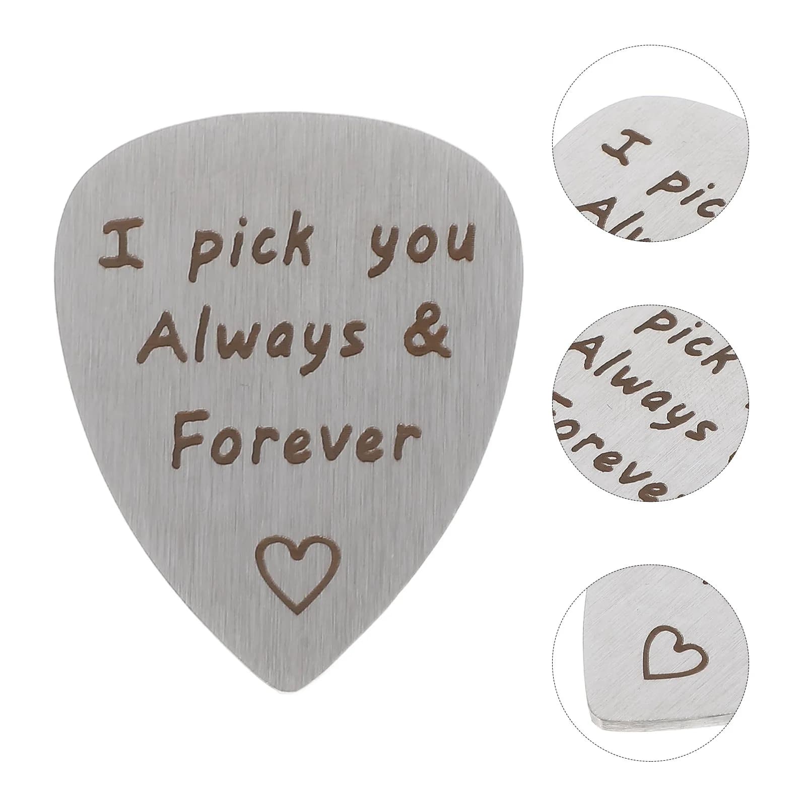 Plettro per Chitarra in Acciaio al Titanio con Scritta 'I Pick You' Incisa, Lucidato a Mano, Accessorio per Chitarra e Basso ad Alte Prestazioni e Comfort