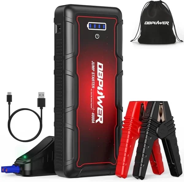 DBPOWER Avviatore di Emergenza 4000A di Potenza Massima 88.8Wh Portatile per Auto (Compatibile con Tutti i Motori a Benzina/Diesel fino a 10L)