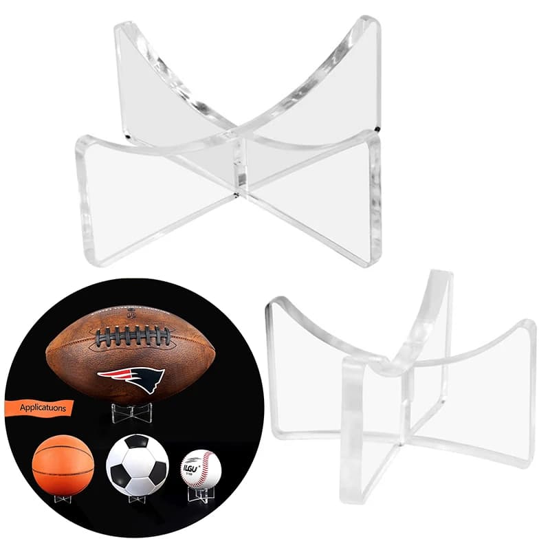 Supporto Espositivo in Acrilico per Palloni da Calcio, Basket, Pallavolo - Espositore da Tavolo per Palloni Sportivi