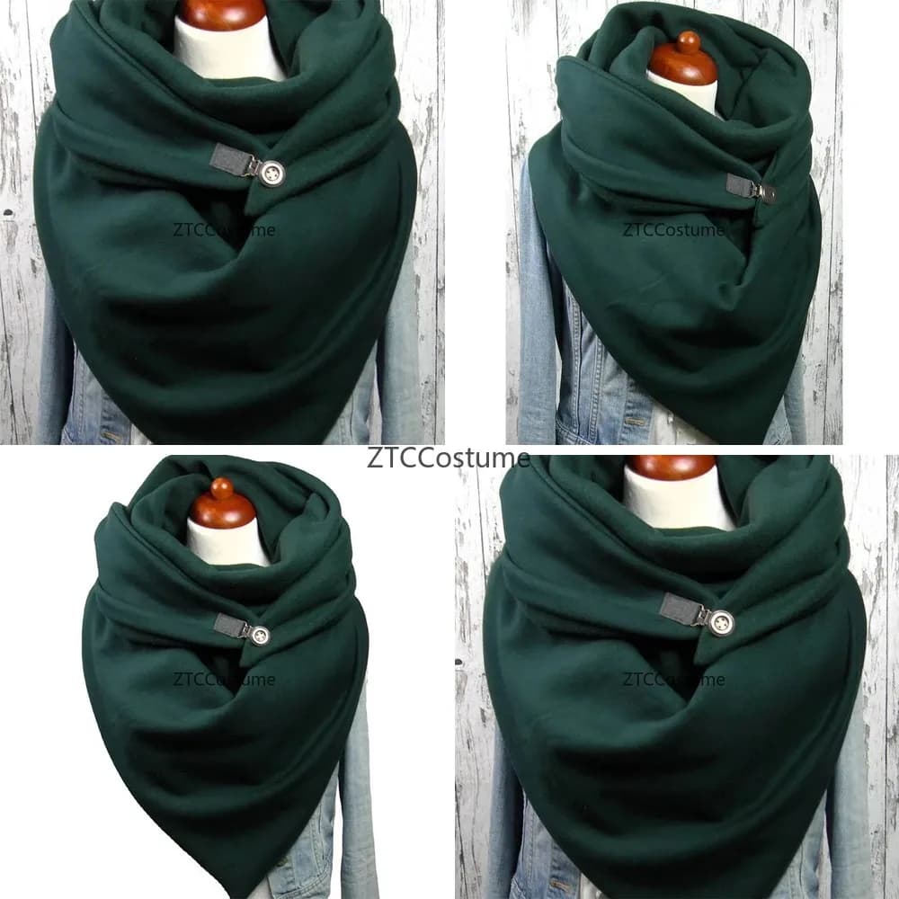 Sciarpa Tubolare Unisex in Cotone per Cosplay, Poncho Invernale alla Moda con Chiusura a Bottone per Uomo e Donna