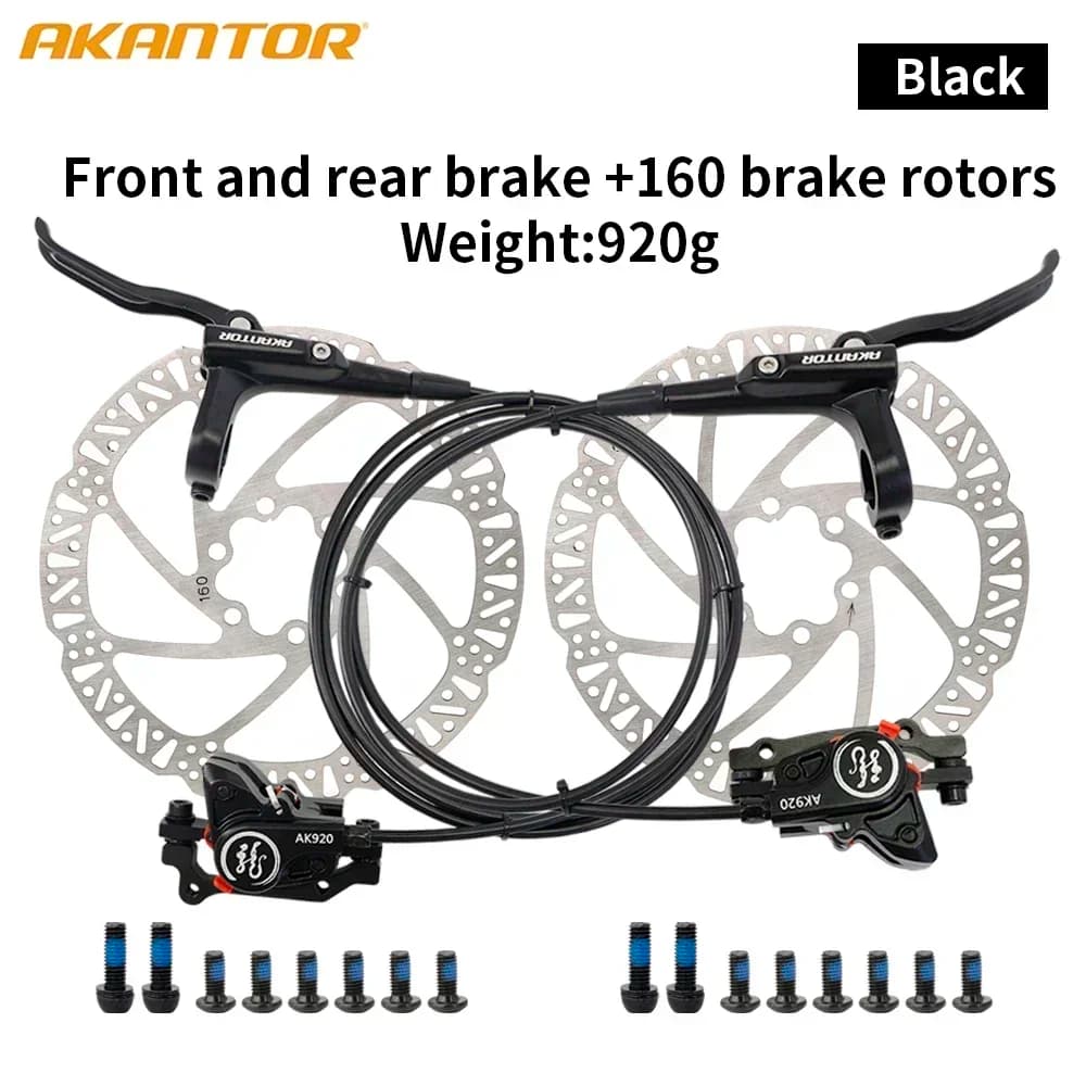 AKANTOR MTB Bici Pinze Freno Olio Idraulico Set Doppio Pistone 160mm Disco Pastiglie Bicicletta Anteriore Destro/Sinistro Posteriore Parte di Ciclismo