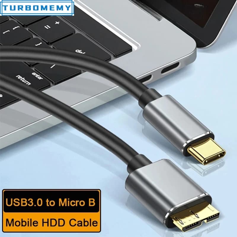 USB C to Micro B 3.0 Hard Drive External Cable 5Gbps High-Speed Data Cable For MacBook Laptop Phone External Disk SSD HDD Camera