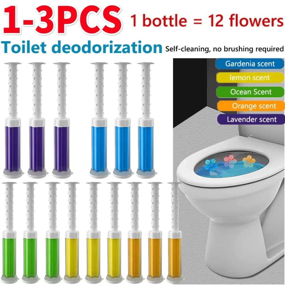3-1pcs Flower Aromatic Toilet Gel Remove Odors Leave Toilet Cleaner Gel No Traces Comfortable Smell for Household Cleaning