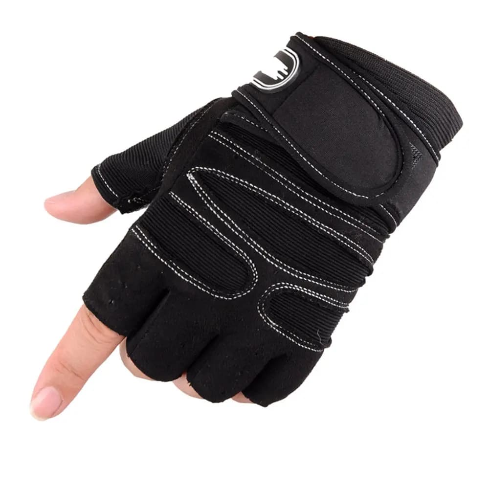 Guanti da palestra in microfibra per protezione delle mani, per allenamento in palestra, all'aperto, neri, guanti sportivi invernali bianchi