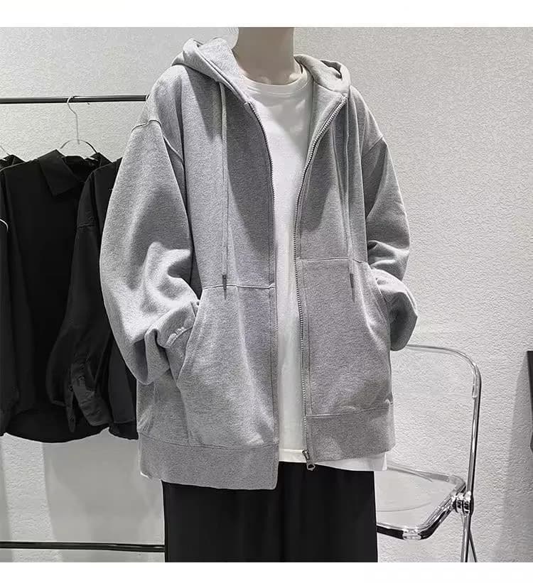 Felpe con Cappuccio da Uomo con Cappello, Cappotti per Costume di Halloween, Regali, Oversize, Antivento, in Lana, Autunnali, con Emblema, Comode, Stile Coreano, Grigio a Quadri