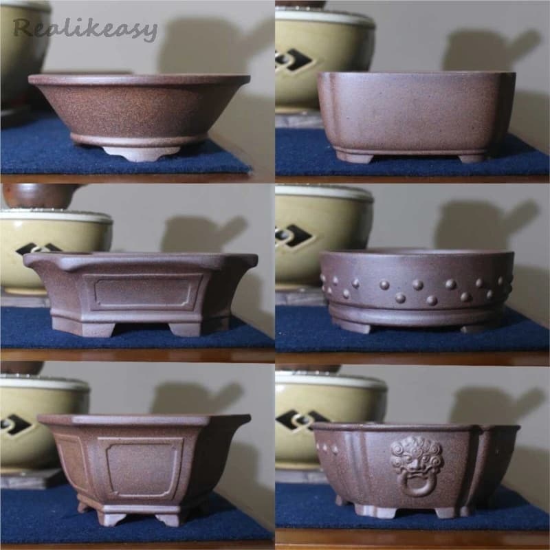 Vaso da fiori succulente in argilla viola Vaso da tavolo in ceramica antico fatto a mano per bonsai Vaso da fiori decorativo multifunzionale cineseLH219