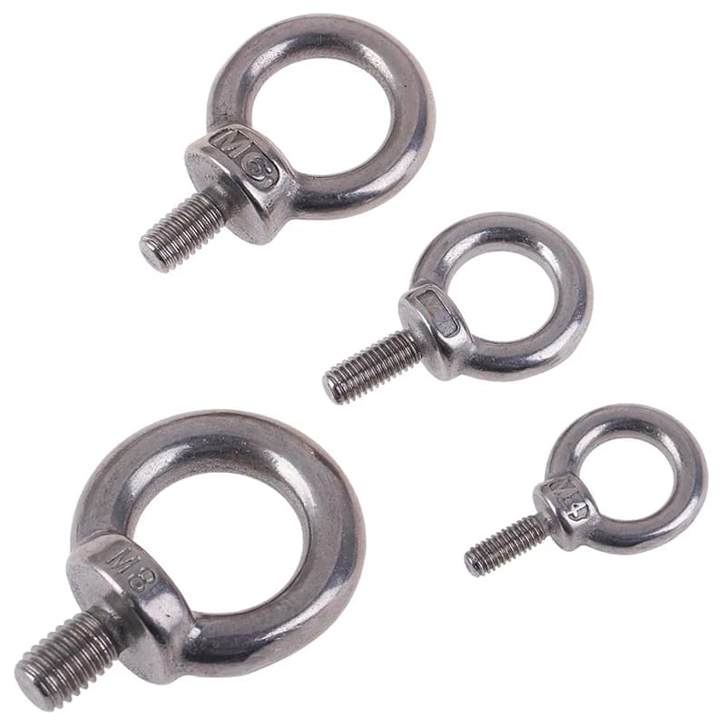 M4 M5 M6 M8 304 viti a occhiello di sollevamento marino in acciaio inossidabile foro ad anello per corda per cavo golfare