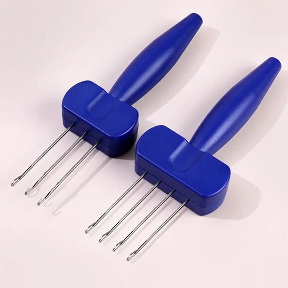 Strumento per uncinetto portatile e resistente con 3/4 aghi, manico ergonomico, ago da maglia, strumento manuale efficiente per la lavorazione a maglia di cordoncini e per il lavorazione a maglia di bordi