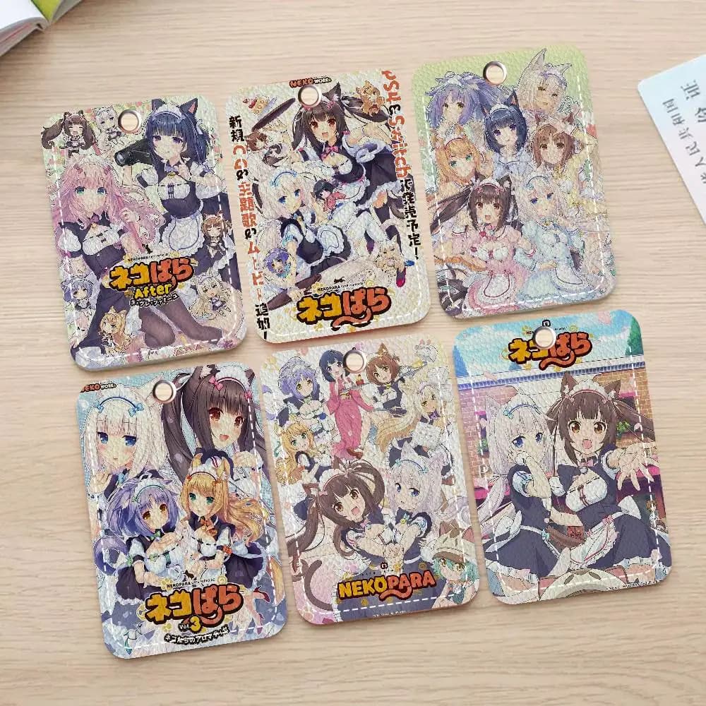 Porta Carte Anime N-Nekopara per Giochi d'Avventura, Adatto per Carte Bancarie, Aziendali, di Lavoro, Credito, ID, Badge