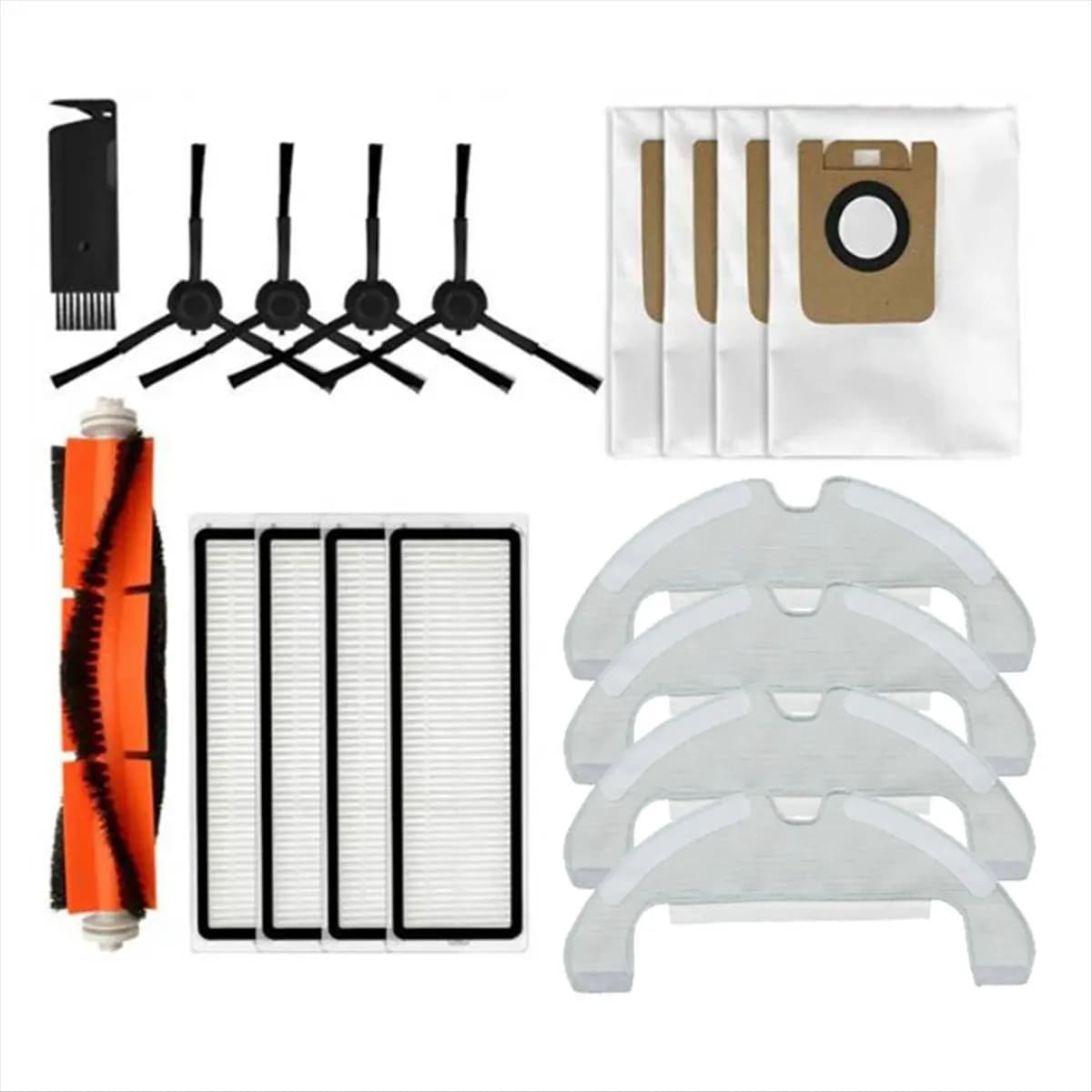 A03V 18PCS Accessories Kit for Dreame D10S Plus / RLS6AD Robot Vacuum Cleaner Main Side Brushes Filter Mop Cloth Dust Bags